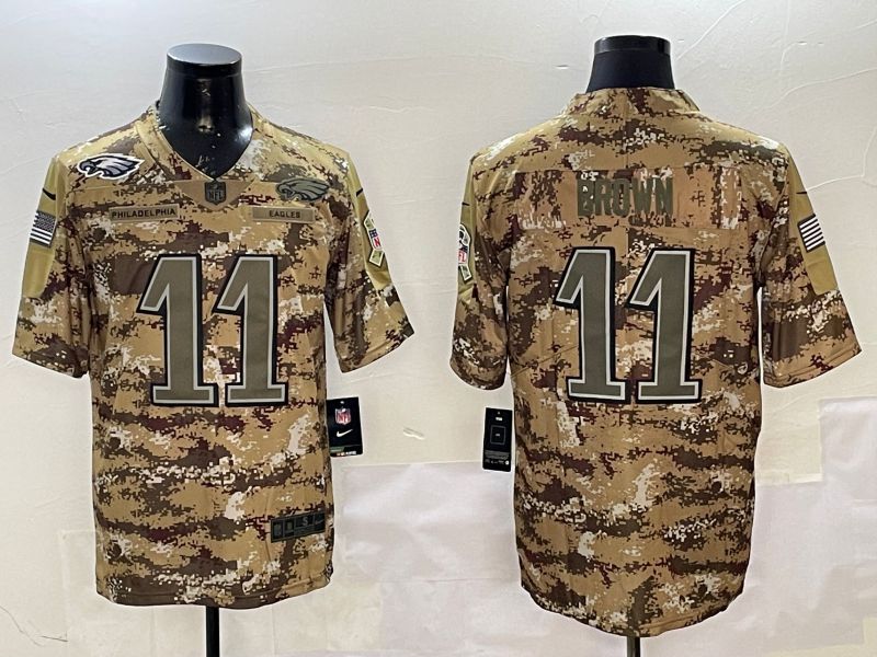 Men Philadelphia Eagles #11 Brown Camo 2025 Nike Salute to Service Limited NFL Jersey style 2124->philadelphia eagles->NFL Jersey